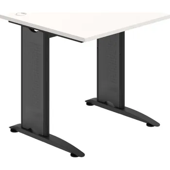 Psací stůl FS 800 – Stůl pracovní rovný 80 cm - Bílá , Černý kov