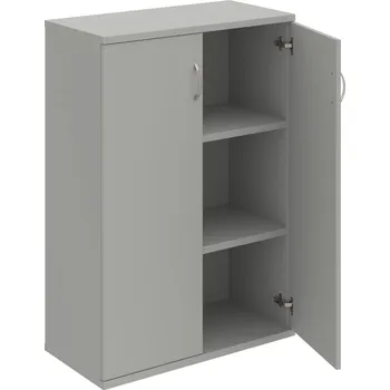 Policová skříň S 3 80 01 – Skříň policová dvéřová 115,2 × 80 cm - Šedá , Šedá , USN – Hobis