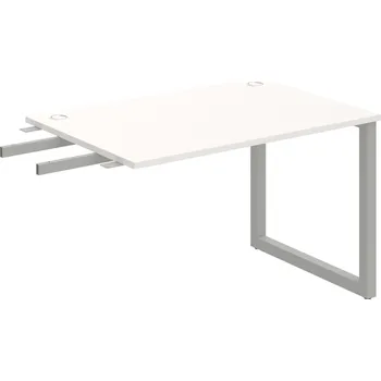 Psací stůl US O 1200 RU – Stůl pracovní délky 120 cm, k řetězení - Bílá , Šedý kov