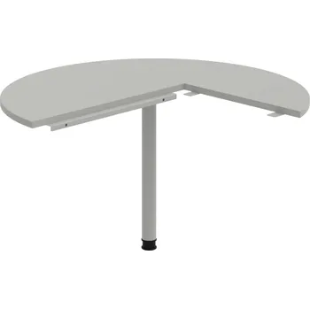 Psací stůl CP 22 L P – Stůl jednací, levý, léta podél, ø 120 cm - Šedá , Šedý kov