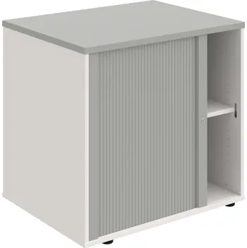 SPRZ 80 60 L P – Skříňka ke stolu, roletová, levá, š. 80 cm, léta podél - Šedá , Bílá , Šedá