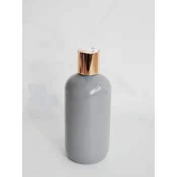 Dávkovač mýdla BELA 300 ml šedý s bílo-zlatým DISC TOP