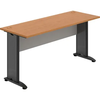 Psací stůl CE 1600 – Stůl pracovní rovný 160 cm, hl. 60 cm - Olše , Šedá , Černý kov