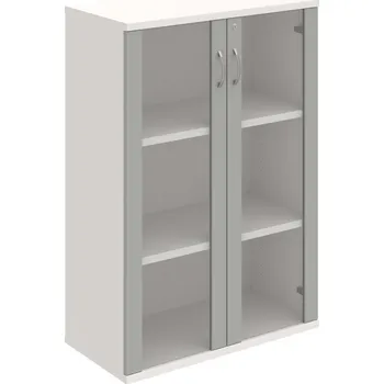 Policová skříň SZ 3 80 04 – Skříň policová dvéřová 115,2 × 80 cm - Šedá , Bílá , USN – Hobis