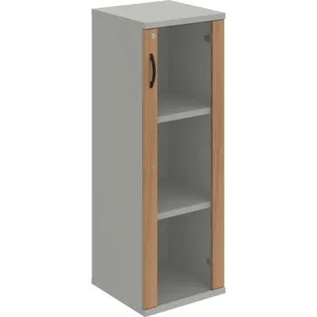 Policová skříň SZ 3 40 02 P – Skříň policová dvéřová 115,2 × 40 cm - Višeň , Šedá , UCO – černá