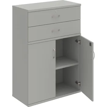 Policová skříň SZ 3 80 03 – Skříň policová zásuvková 115,2 × 80 cm - Šedá , Šedá , USN – Hobis