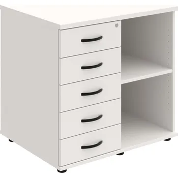 SPKZ 3 80 60 L P – Skříňka ke stolu, levá, s centrálním zamykáním - Bílá , Bílá , UCO – černá