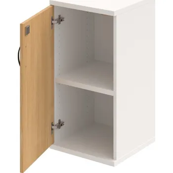 Policová skříň SZ 2 40 01 L – Skříň policová dvéřová 76,8 × 40 cm - Dub , Bílá , UCO – černá