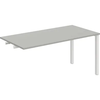 Psací stůl UJ 1600 R – Stůl jednací rovný délky 160 cm, k řetězení - Šedá , Bílý kov