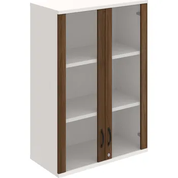 Policová skříň SZ 3 80 04 H – Skříň policová dvéřová 115,2 × 80 cm - Ořech , Bílá , UCO – černá