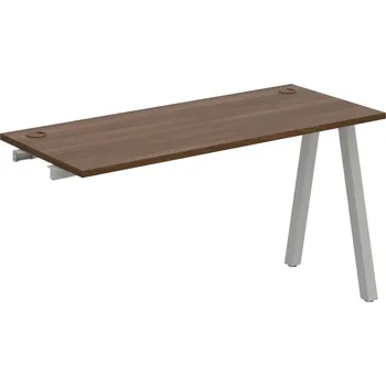 Psací stůl UE A 1400 R – Stůl pracovní délky 140 cm, hl 60 cm, k řetězení - Ořech , Šedý kov