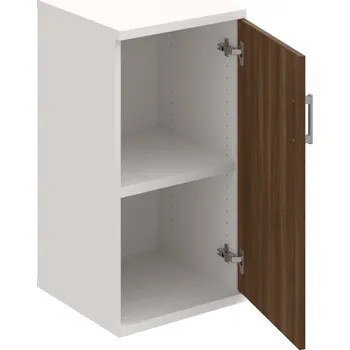 Policová skříň S 2 40 01 P – Skříň policová dvéřová 76,8 × 40 cm - Ořech , Bílá , USH – hranatá
