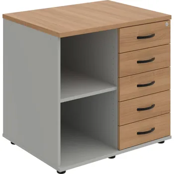 SPKZ 3 80 60 P P – Skříňka ke stolu, pravá, s centrálním zamykáním - Višeň , Šedá , UCO – černá