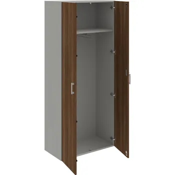 DZR 5 80 01 – Skříň šatní dvéřová 185 × 80 cm - Ořech , Šedá , USH – hranatá