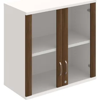 Policová skříň SZ 2 80 02 H – Skříň policová dvéřová 76,8 × 80 cm - Ořech , Bílá , USN – Hobis