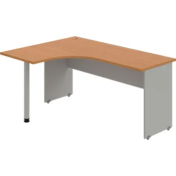 Psací stůl GE 60 P – Stůl ergo pravý 160 × 120 cm - Olše , Šedá , Šedý kov
