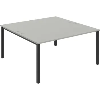 Psací stůl USD 1600 – Stůl pracovní 160 × 160 cm - Šedá , Černý kov