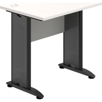 Psací stůl CE 800 – Stůl pracovní rovný 80 cm, hl. 60 cm - Bílá , Šedá , Černý kov