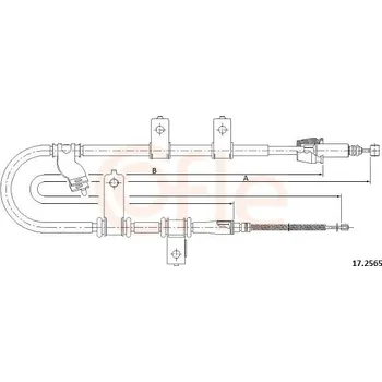 Brzdový systém Tažné lanko, parkovací brzda COFLE 17.2565