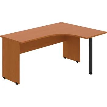 Psací stůl GE 60 L – Stůl ergo levý 160 × 120 cm - Třešeň , Třešeň , Černý kov
