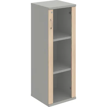 Policová skříň SZ 3 40 02 P – Skříň policová dvéřová 115,2 × 40 cm - Akát , Šedá , USN – Hobis