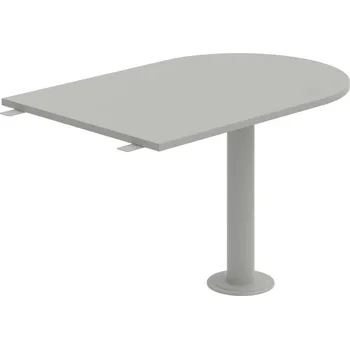 Psací stůl CP 1200 3 – Stůl jednací délky 120 cm ukončený obloukem - Šedá , Šedý kov