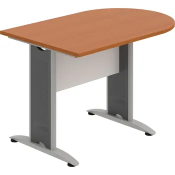 Jednací stůl CP 1200 1 – Stůl jednací oblouk 120 cm - Třešeň , Bílá , Šedý kov