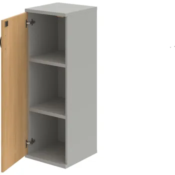 Policová skříň SZ 3 40 01 L – Skříň policová dvéřová 115,2 × 40 cm - Dub , Šedá , UCO – černá