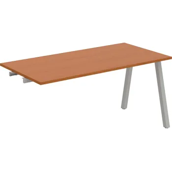 Psací stůl UJ A 1600 R – Stůl jednací rovný délky 160 cm, k řetězení - Třešeň , Šedý kov