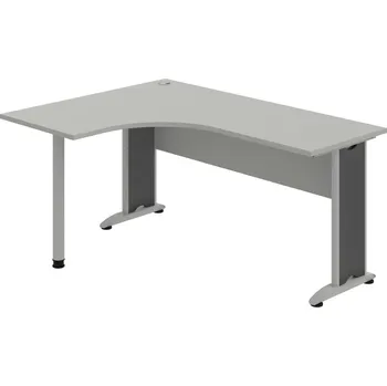 Psací stůl CE 60 P – Stůl ergo pravý 160 × 120 cm - Šedá , Šedá , Šedý kov