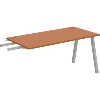 Psací stůl US A 1600 RU – Stůl pracovní délky 160 cm, k řetězení - Třešeň , Šedý kov