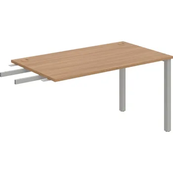 Psací stůl US 1400 RU – Stůl pracovní délky 140 cm, k řetězení - Višeň , Šedý kov