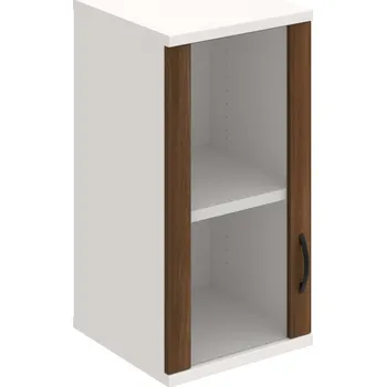 Policová skříň S 2 40 02 L H – Skříň policová dvéřová 76,8 × 40 cm - Ořech , Bílá , UCO – černá