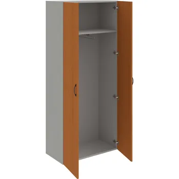 Policová skříň D 5 80 01 – Skříň šatní dvéřová 185 × 80 cm - Třešeň , Šedá , UCO – černá