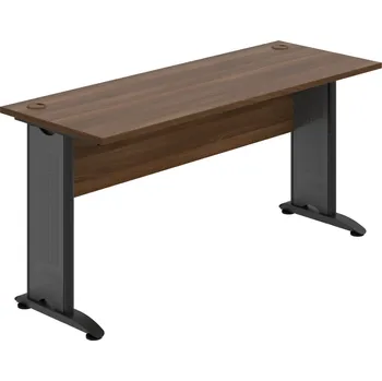 Psací stůl CE 1600 – Stůl pracovní rovný 160 cm, hl. 60 cm - Ořech , Ořech , Černý kov