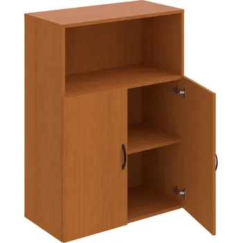 Policová skříň D 3 80 02 – Skříň policová dvéřová 111 × 80 cm - Třešeň , Třešeň , UCO – černá