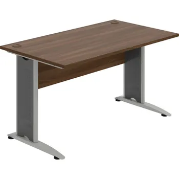 Psací stůl CS 1400 – Stůl pracovní rovný 140 cm - Ořech , Ořech , Šedý kov