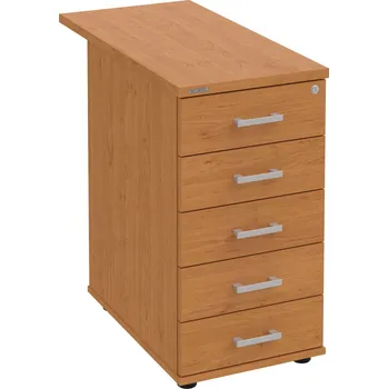 Zásuvkový kontejner K 35 C P 80 – Kontejner, 5 zásuvek, cent. zamykání, léta podél, hl. 80 cm - Olše , Olše , USH – hranatá