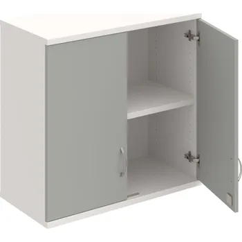Policová skříň SZ 2 80 01 H – Skříň policová dvéřová 76,8 × 80 cm - Šedá , Bílá , USN – Hobis