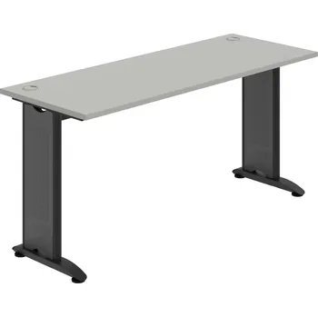 Psací stůl FE 1600 – Stůl pracovní rovný 160 cm, hl. 60 cm - Šedá , Černý kov