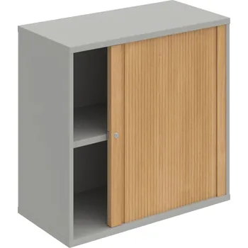 Policová skříň SZ 2 80 03 P – Skříň policová roletová pravá 76.8 × 80 cm - Šedá , Dub