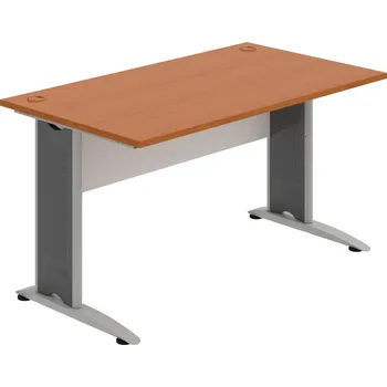 Psací stůl CS 1400 – Stůl pracovní rovný 140 cm - Třešeň , Bílá , Šedý kov