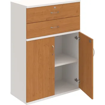 Policová skříň SZ 3 80 03 – Skříň policová zásuvková 115,2 × 80 cm - Olše , Bílá , USN – Hobis