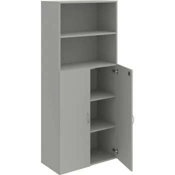 Policová skříň DZ 5 80 04 – Skříň policová dvéřová 185 × 80 cm - Šedá , Šedá , USN – Hobis