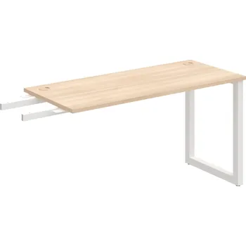 Psací stůl UE O 1400 RU – Stůl pracovní délky 140 cm, hl. 60 cm, k řetězení - Akát , Bílý kov