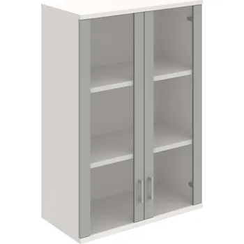 Policová skříň SZ 3 80 04 H – Skříň policová dvéřová 115,2 × 80 cm - Šedá , Bílá , USH – hranatá