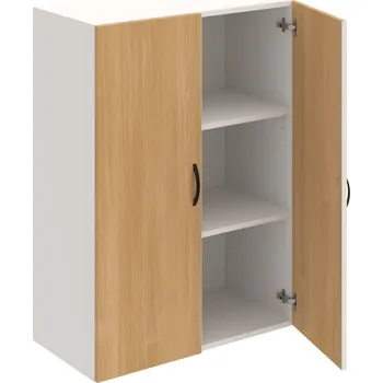 Policová skříň D 3 80 01 – Skříň policová dvéřová 111 × 80 cm - Dub , Bílá , UCO – černá