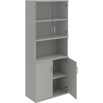 Policová skříň S 5 80 10 – Skříň policová dvéřová 192 × 80 cm - Šedá , Šedá , USH – hranatá