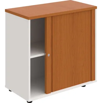 SPRZ 80 40 P – Skříňka ke stolu, roletová, pravá, š. 80 cm - Třešeň , Bílá , Třešeň
