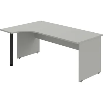 Psací stůl GE 1800 P – Stůl ergo pravý 180 × 120 cm - Šedá , Šedá , Černý kov